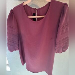 Fortune and Ivy Dusty Rose Puff Sleeve Blouse SZ L